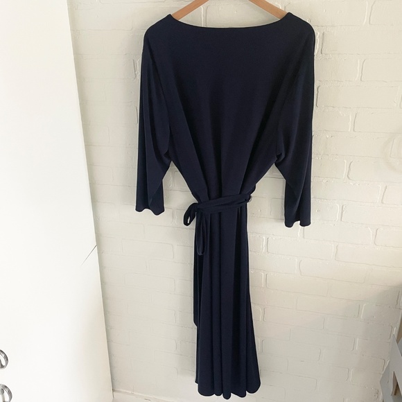Lauren Ralph Lauren Midi/Maxi dress Faux wrap Lighthouse Navy blue Sz 22W - Picture 12 of 15